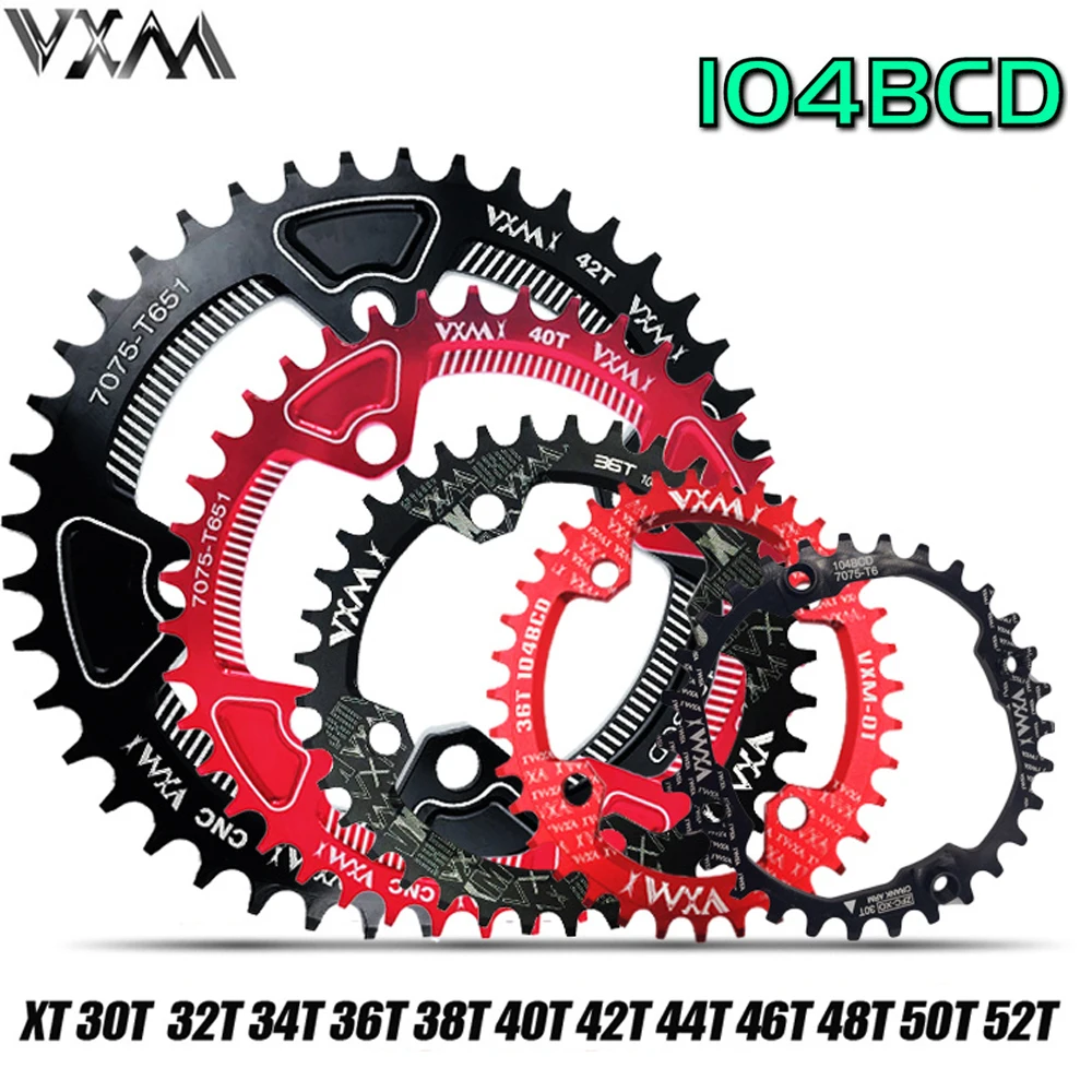 VXM 104BCD MTB Fahrrad Kurbel Schmales und Breites Kettenrad 30T-52T für Shimano Serie Set Star Ring Zubehör LEICHT