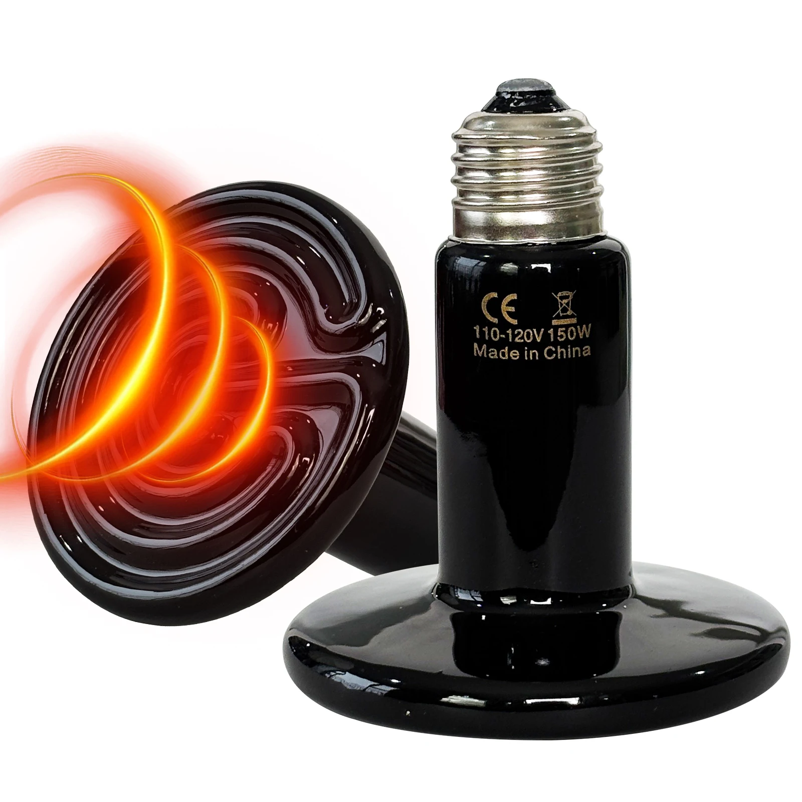 Pet Reptile Far Infrared Ceramic Heating Lamp 110V/220V Heat Emitter Light Bulb 25W 50W 75W 100W 150W 200W Animal Hatch Heating
