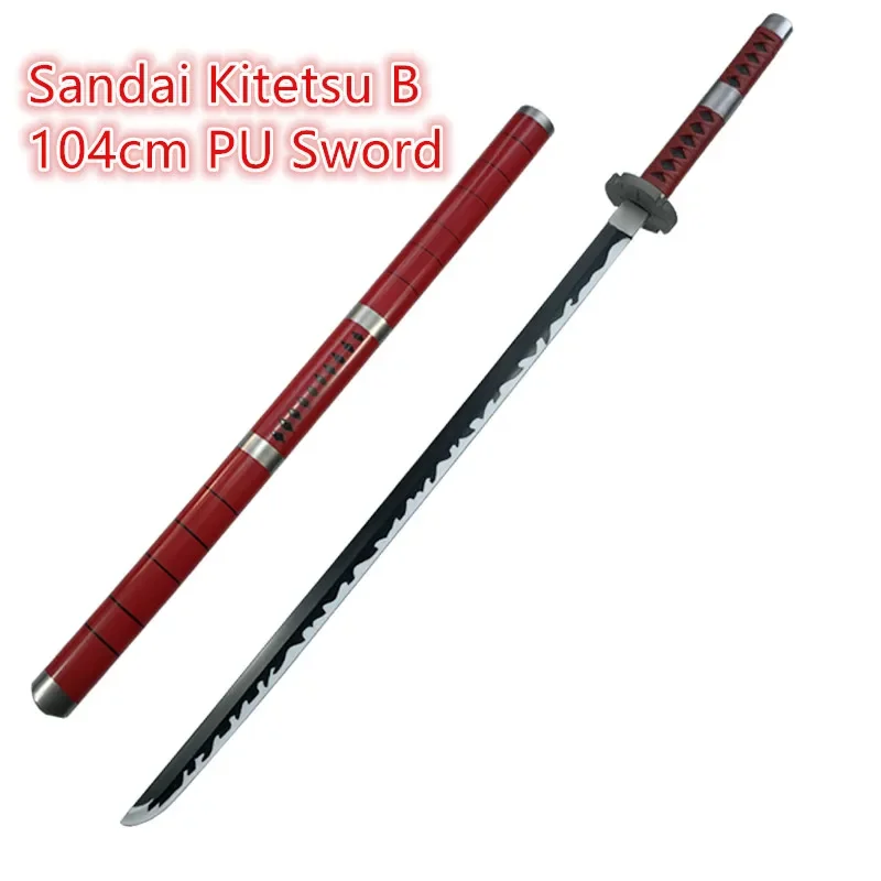 Anime 1:1 Cosplay Sword Sword Roronoa Zoro Wado Ichimonji Sword Weapon Katana Safety PU Ninja Knife Samurai 104cm