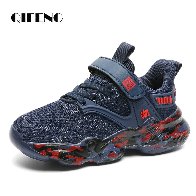 

2025 Children Fashion Casual Shoes Boys Light Sneakers Student Kid Summer 5 8 9 12 13 Years Old Black Mesh Sport Footwear Autumn