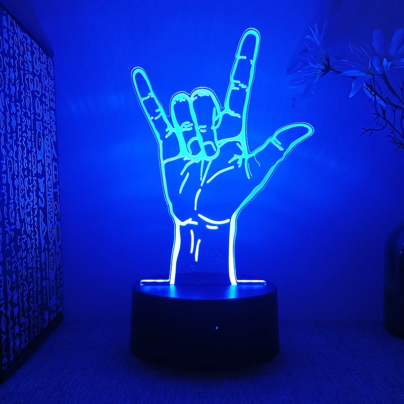 Beyond Gesture I Love You 3d Led Lamp For Bedroom Night Lights Anime Mange Figure Avatar Room Decor Cute Children's Gift