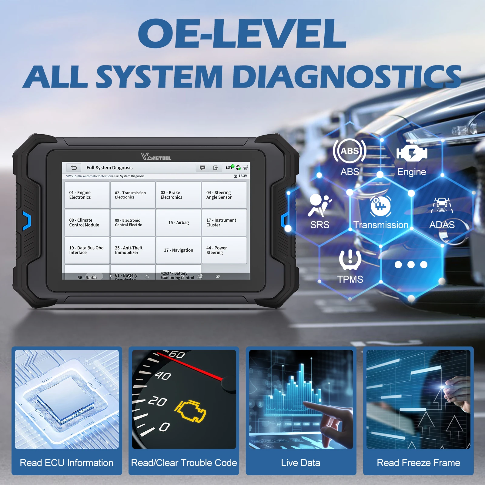 VDIAGTOOL VD80 BT الماسح الضوئي للسيارات أدوات تشخيص السيارات خريطة الطوبولوجيا ثنائي الاتجاه الترميز ECU الترميز عبر الإنترنت يمكن FD DOIP FCA #3
