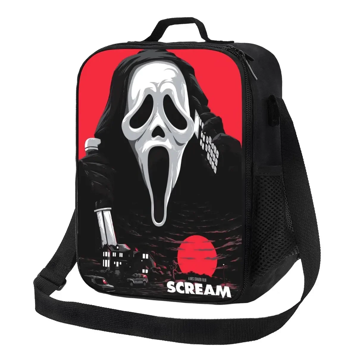 

Custom Horror Film Baddies Legends Thermal Insulated Lunch Bags Chucky Alien Predator Portable Lunch Tote for Kids Bento Food Bo