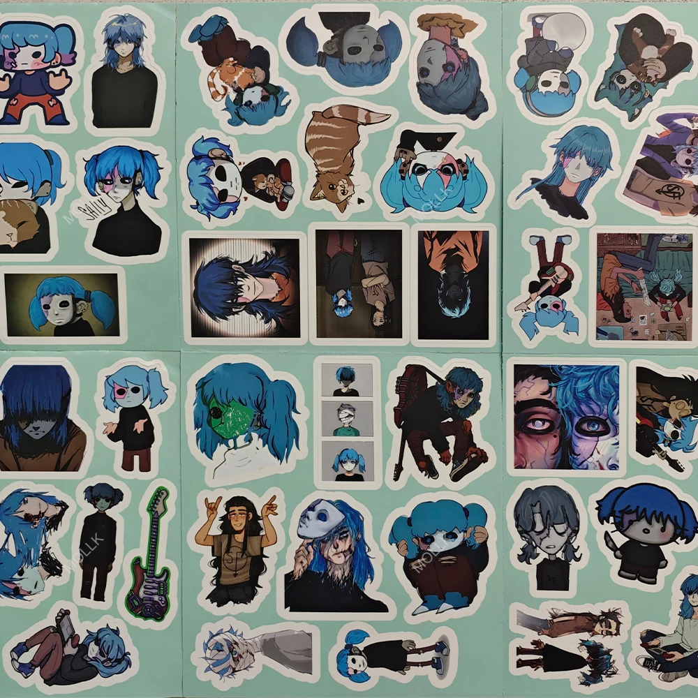 10/30/52pcs Horror Sally Face Stickers Aesthetics Sally Anime Sticker Waterproof Laptop Skateboard Notebook Bike Graffiti Decals