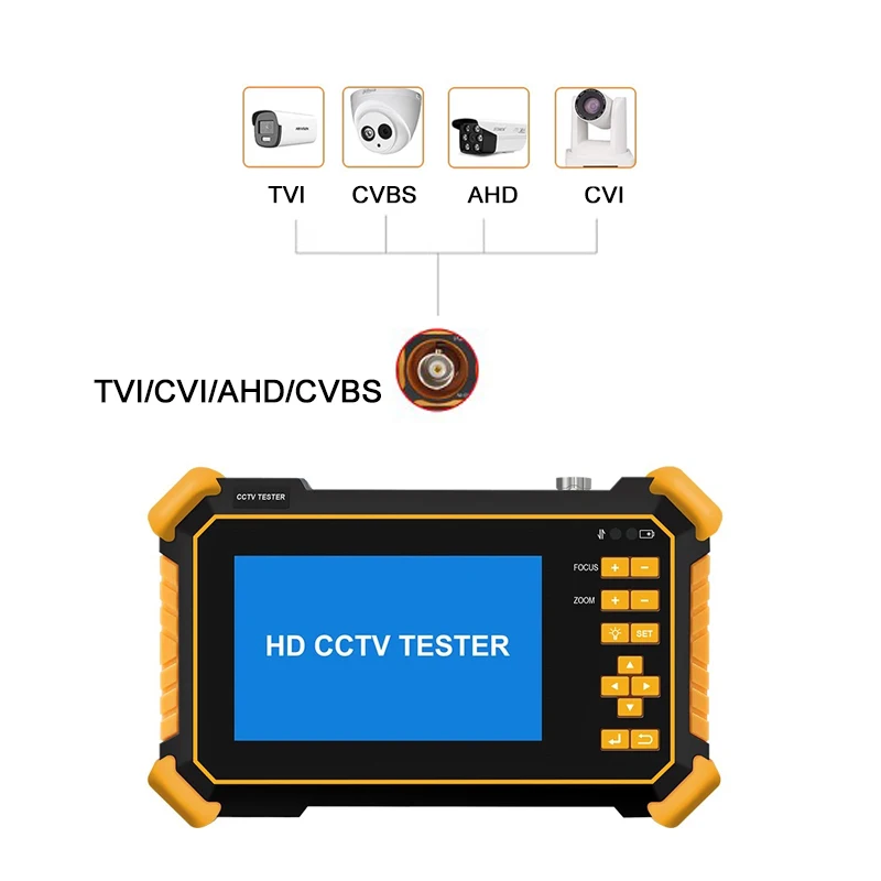 ELECTOP CCTV Camera Tester Monitor 4.3inch 8MP ADH CVI TVI CVBS HD Security Video Monitor Tester DC12V HD-2900 PTZ Control RS485