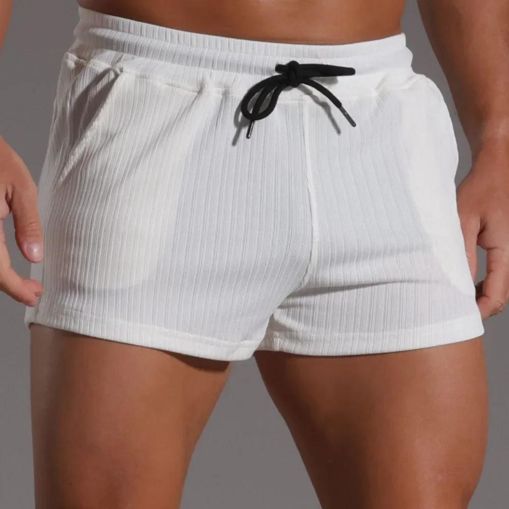 2026Fitness training sports shorts men's two-point pants ultra- youth black sports pants marathon striped shorts GB/T22853-2019