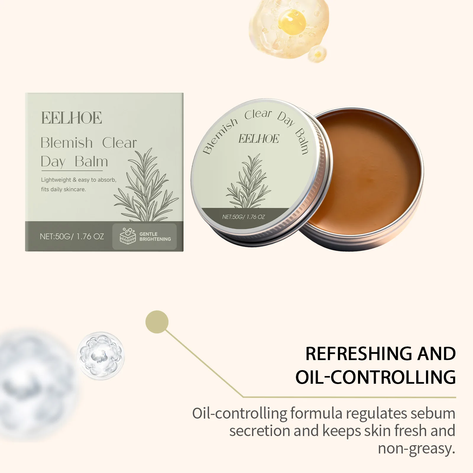 EELHOE كريم التحكم في زيت الوجه تدليك البشرة سطع بريق أبيض تبييض تقليل الخطوط الدقيقة تخفيف جفاف كريم ترطيب الوجه