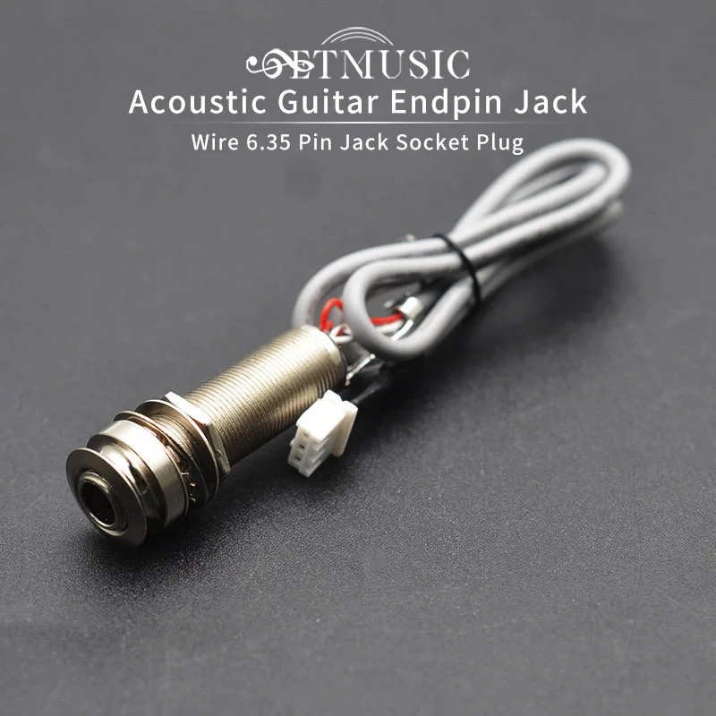 

1/12Pcs Acoustic Guitar Endpin Jack Wire 6.35 Pin Jack Socket 3 Pin Plug