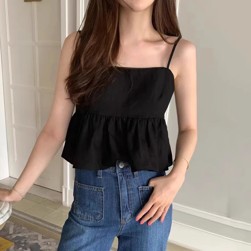 

Молодежный топ с ремешком Ele Bal, женский летний топ с уникальным дизайном и кружевной отделкой, жилет свободного кроя для поездок на работу