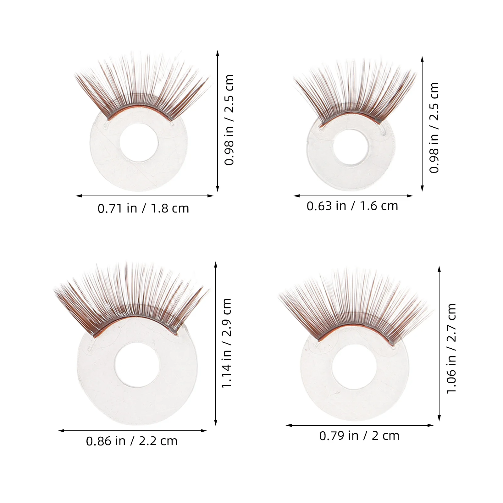20 Piezas de Accesorios para Pestañas de 14 mm, 16 mm, 18 mm, 20 mm, Pestañas Curvas de Varios Tamaños para Amigurumi, Crochet, Animales de Peluche, Manualidades, Fabricación de Muñecas