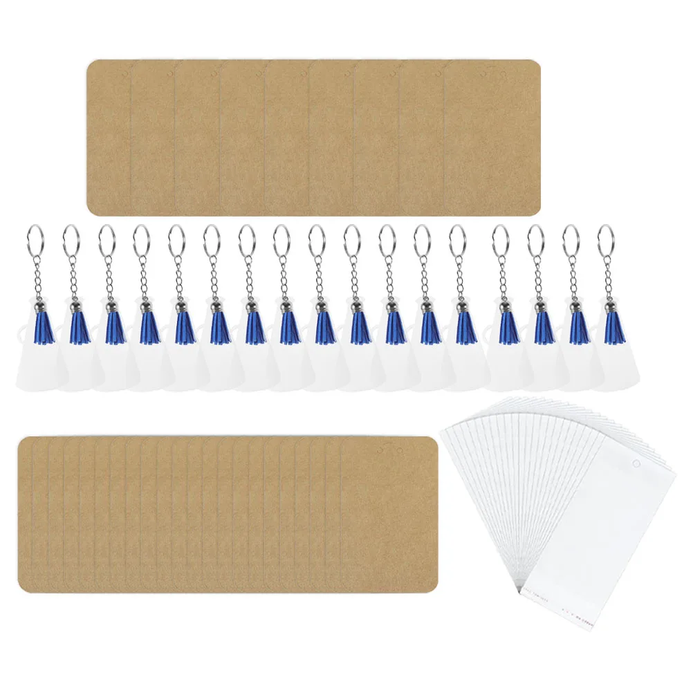 

30 Sets Loudspeaker Keychains Portable Round Tassel Decor Diy Blanks Key Acrylic Blanks Pendant Jewelry Making Kits
