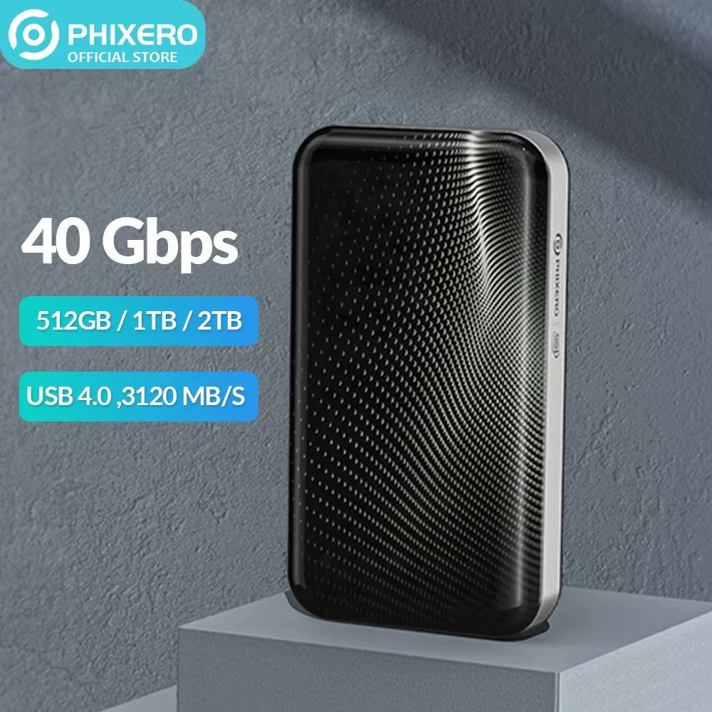 

PHIXERO Portable SSD USB3.2 Gen 2 Type C 20Gbps 1TB 2TB External Solid State Drive Storage Disk Hard Drive Mobile Storage Drive