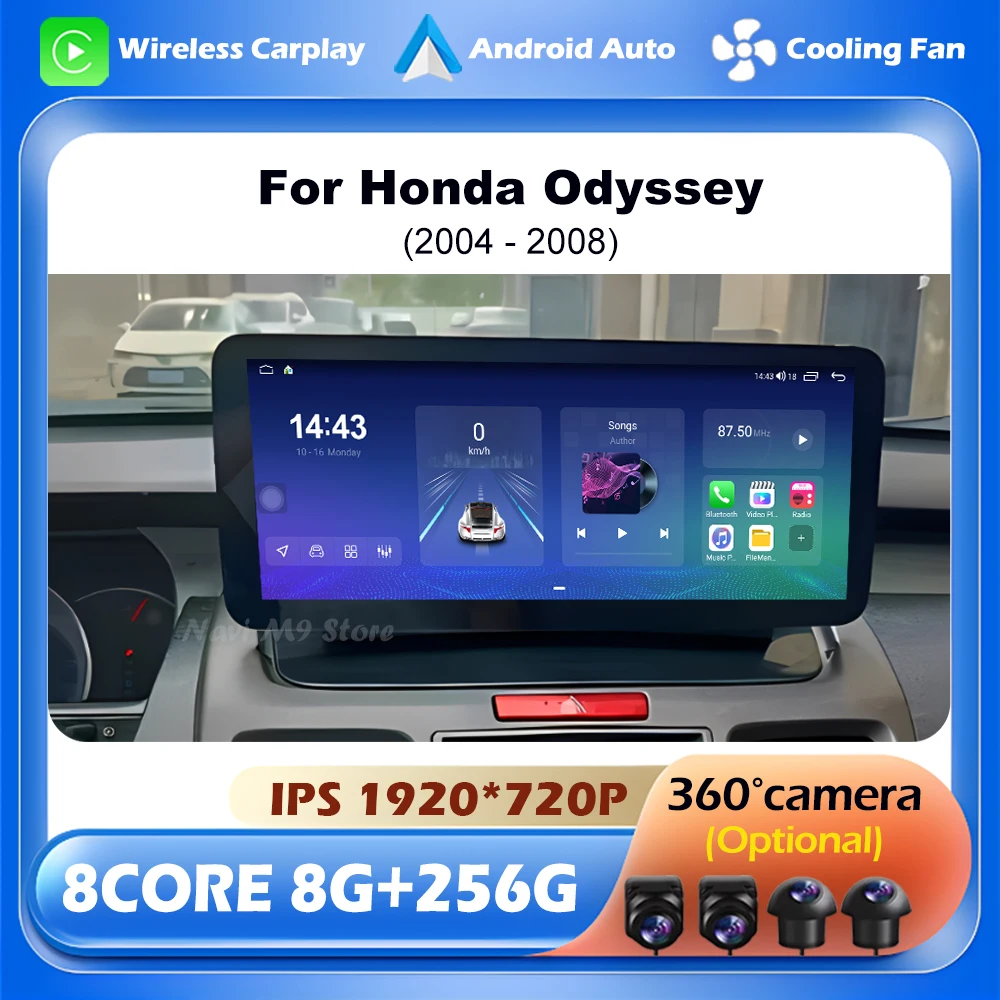 Car intelligent system for Honda Odyssey 2004 - 2008 Radio Multimedia Video Player Navigation GPS Android Wireless CarPlay WiFi