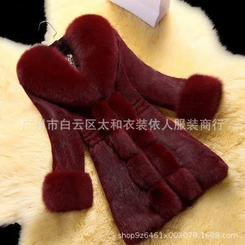 Fashionable Faux Fur Coat Ultra Warm Plush Fur Jacket Mid Length Oversized Overcoat Supersoft Fox Patterned Outerwear