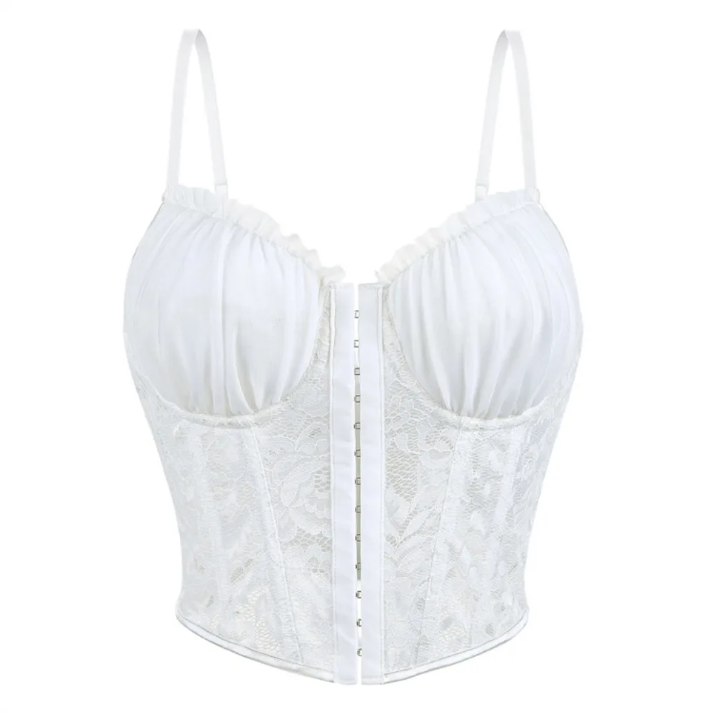 Corset Shaper Minimalist Sexy High End Tulle Button Down Boning Tank Top Breathable and Comfortable Summer Empire Waist Top