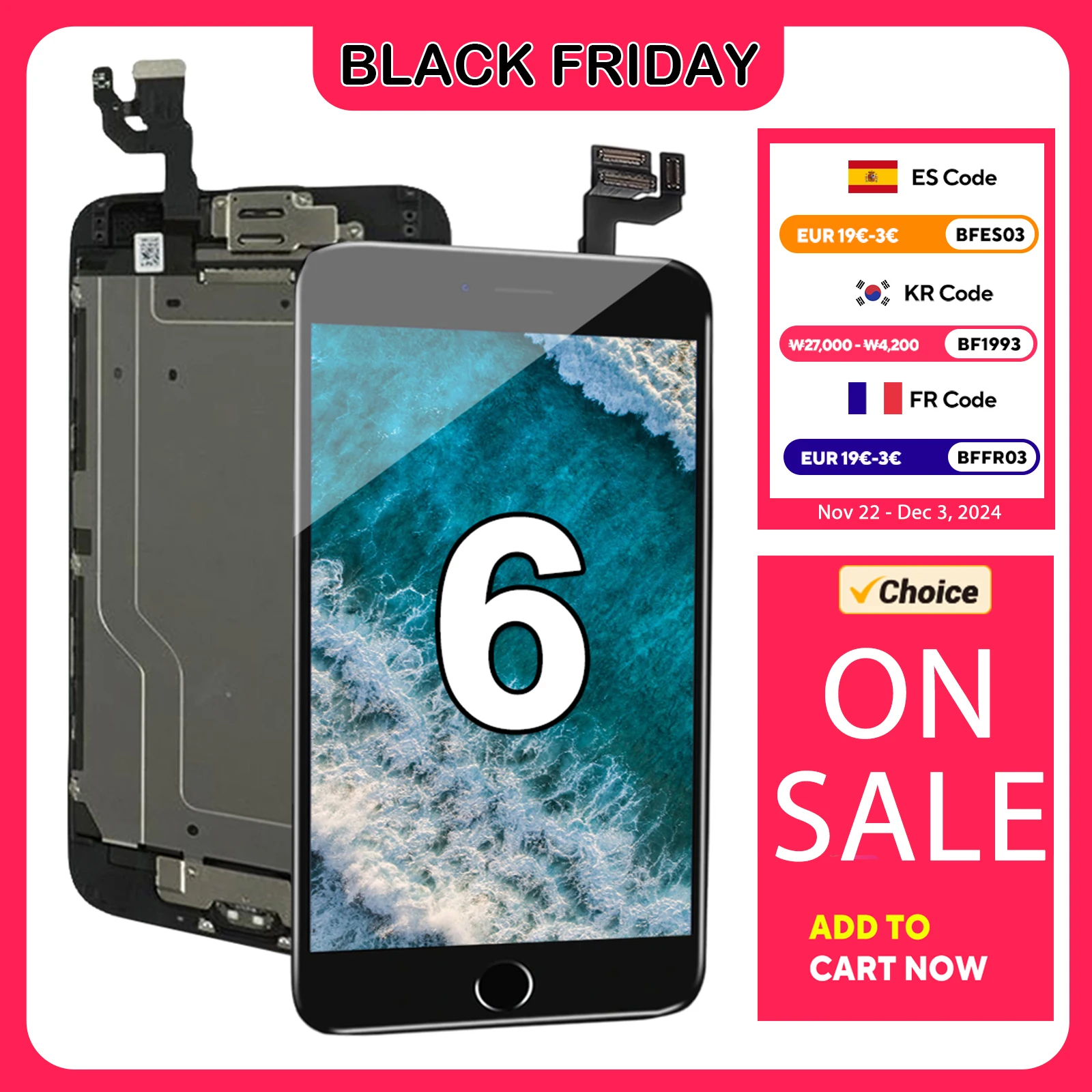 LCD Display For iPhone 6 6S Plus 6P 6SP Screen Full Set Replacement Kit Touch Digitizer Complete Assembly with Front Camera