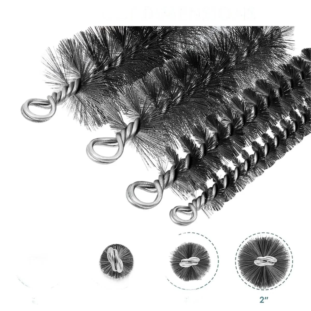 Pipe Cleaning Brush Set with Stainless Steel Bristles Wire Brush with 4 Flexible Rods, Stainless Steel Pipe Brush 4pcs