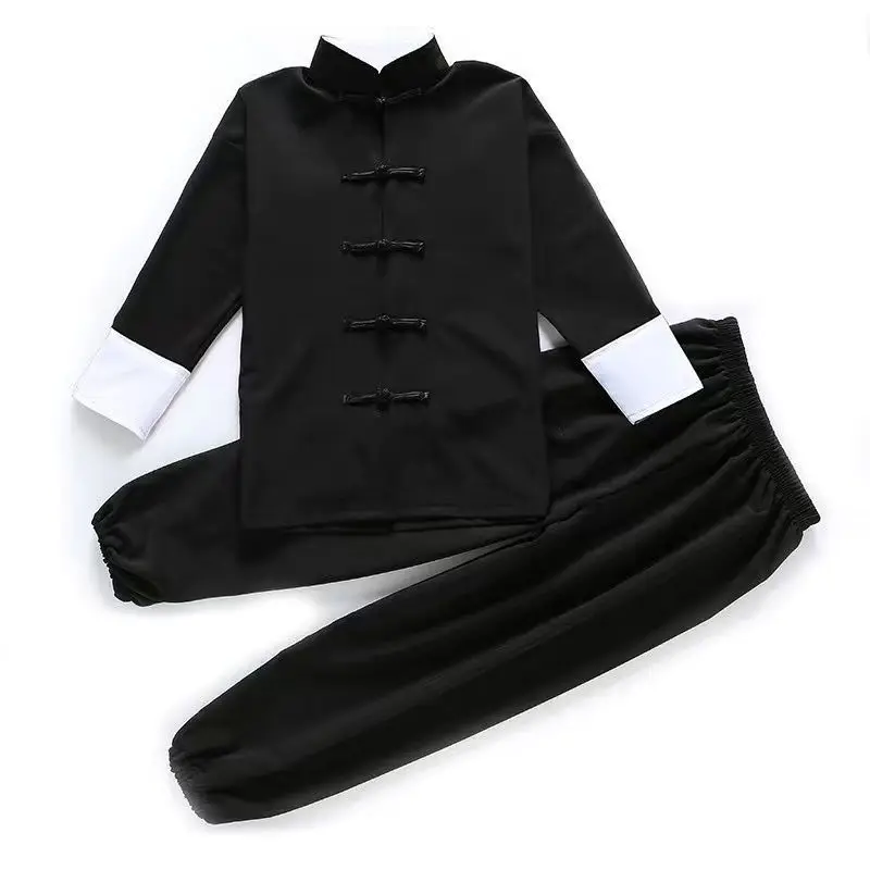 Children Kung Fu Uniform Traditional Chinese Clothing for Boys Girls Wushu Costume Top Pants Suit Set Tai Chi Folk Stage Outfit