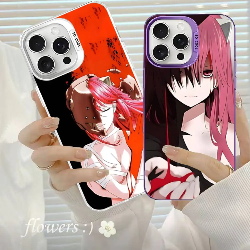 

Anime E-elfen L-lied Phone Case For IPhone 17 16 15 14 11 12 13 Pro Max Pro Plus Colored Silver Cover