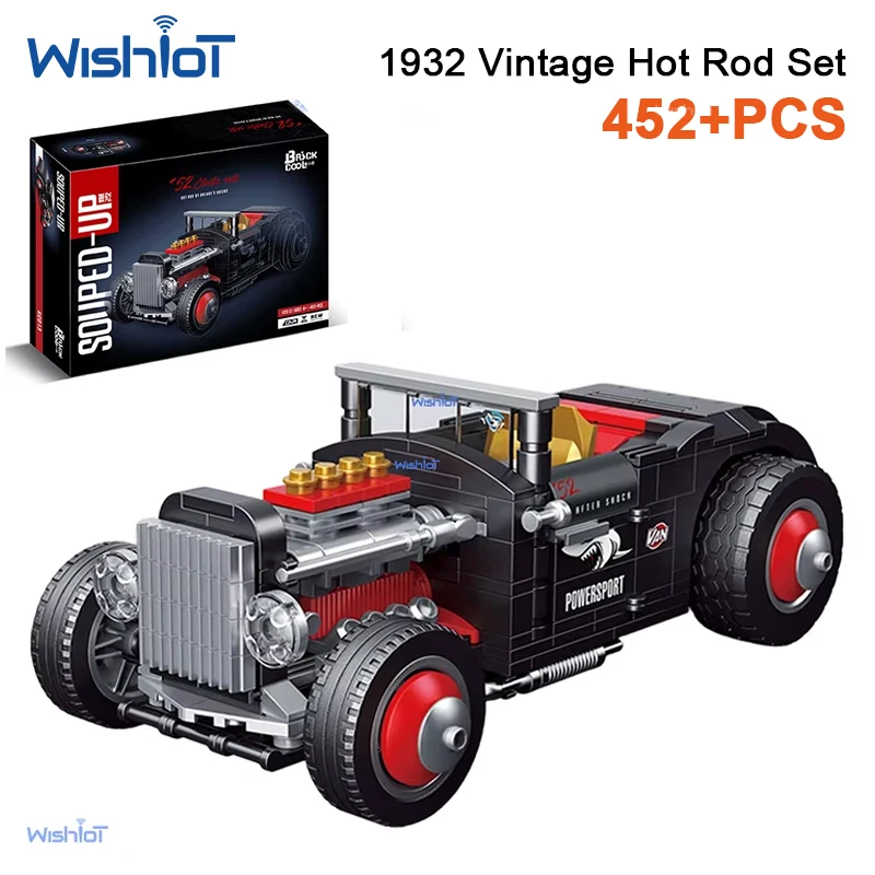 

KC013 452pcs 1932 Classic Car Model Technical Series Technology Assembly Small Particle Building Block Kit Toy for Kids Gift