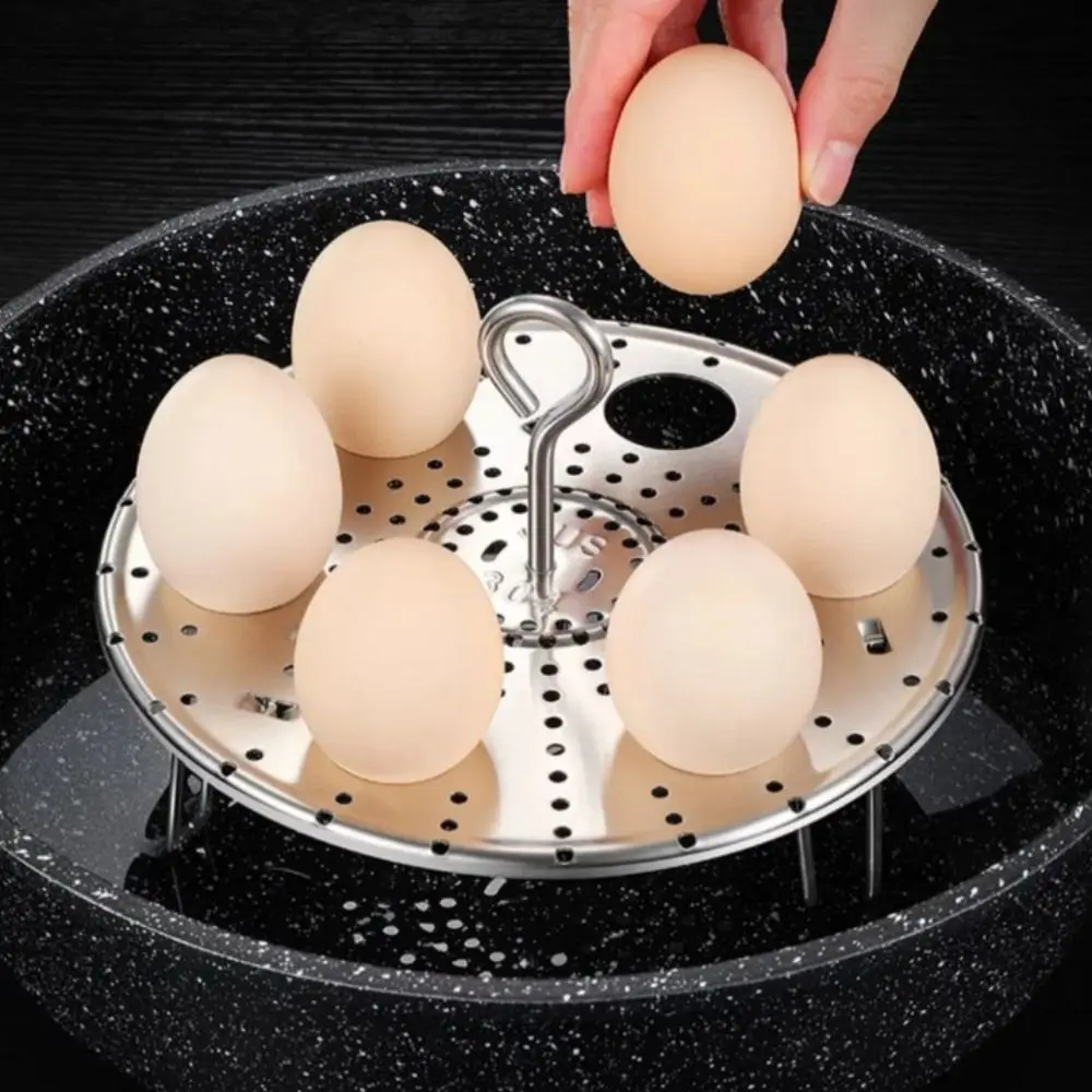 

Household 304 Stainless Steel Foldable Egg Steamer Adjusted Height Universal Egg Steaming Rack Detachable Steaming Tray Fish