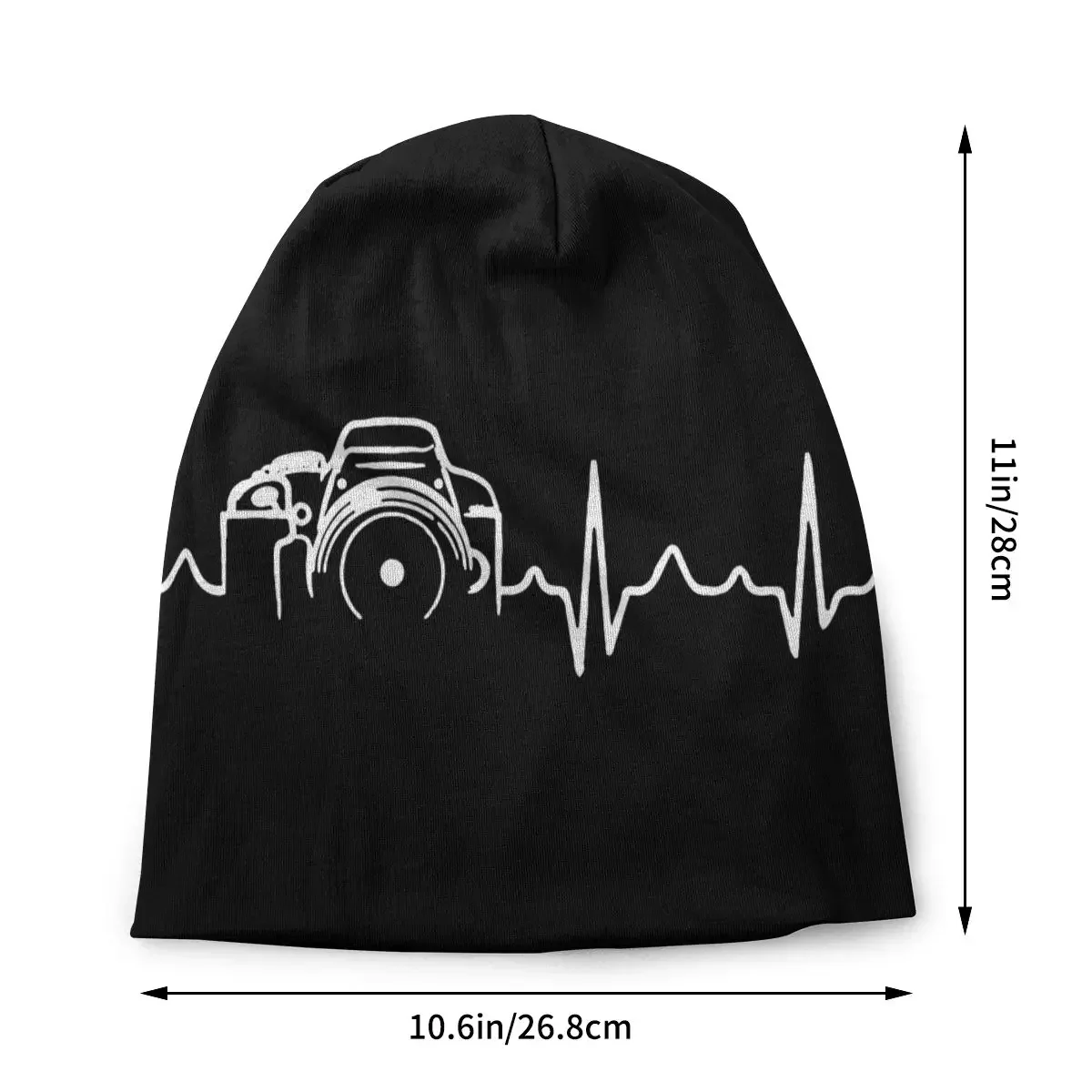 Heartbeat Of Camera Bonnet Hat Photographer Knitted Hat Outdoor Skullies Beanies Hats Unisex Spring Warm Dual-use Caps