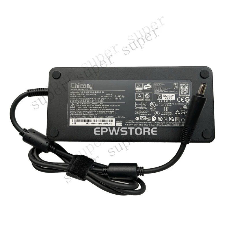 S+   Chicony 330W AC Adapter Charger For Acer Predator Helios N22Q22 PHN16-71-77HU