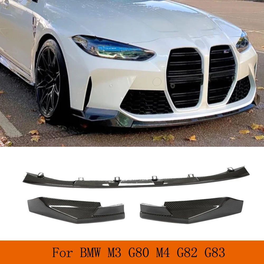 

Car Front Bumper Lip Chin Spoiler for BMW 3 4 Series G80 M3 G82 G83 M4 2021 2022 Dry Carbon Replacement Front Bumper Lip Apron