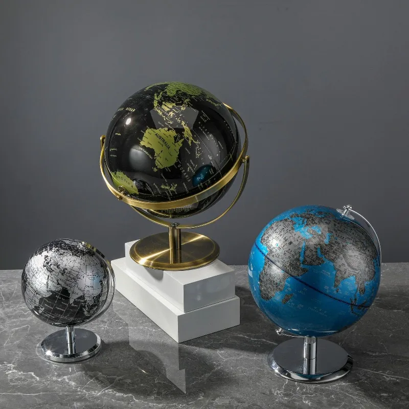 1Pcs 360 Degree Rotating English World Global Geography Education Tools Office Desk Home Decoration