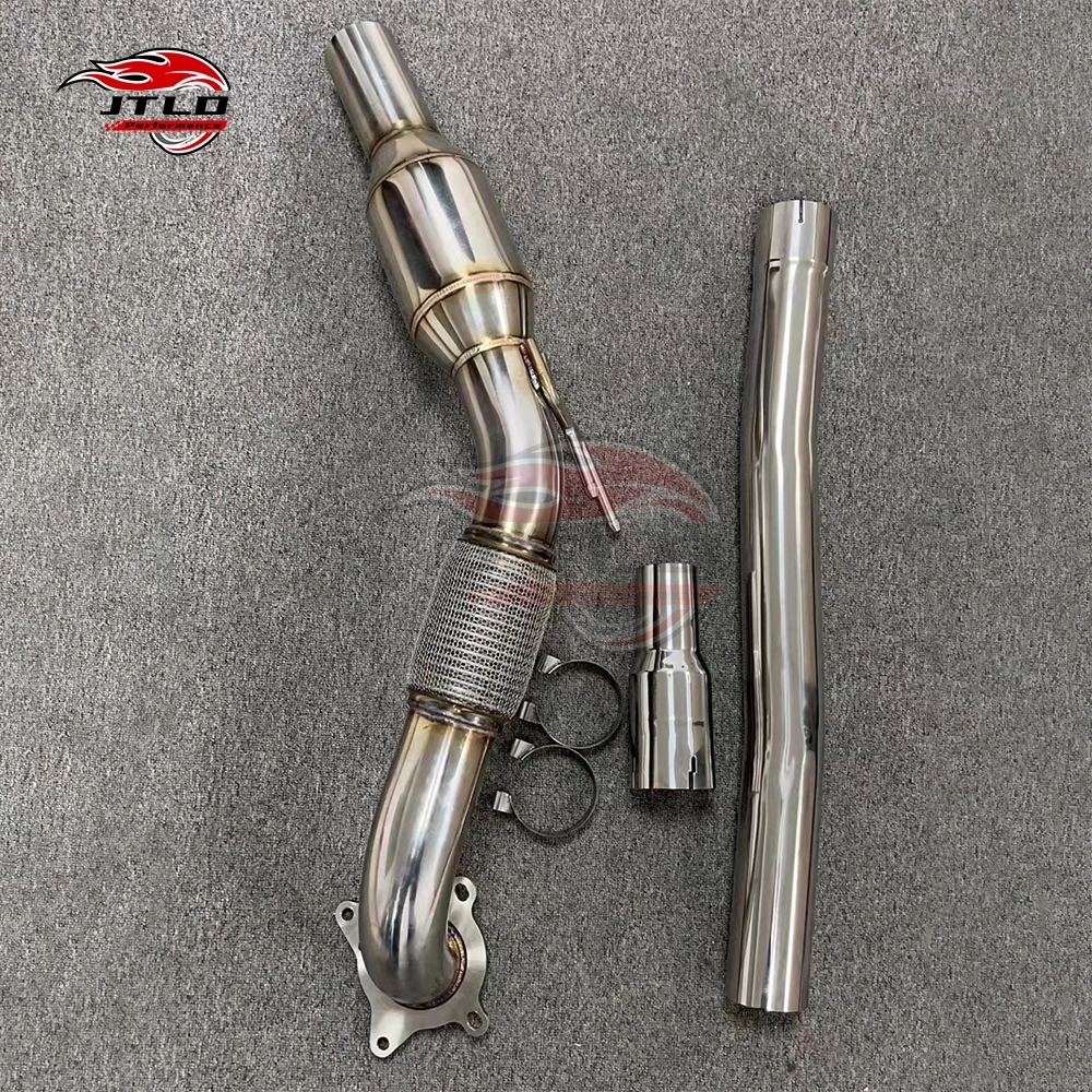 For VW Tiguan & Audi Q3 8U RACE Downpipe (2009-2017) Stainless Steel, 200 Cell High Flow Cat, Direct Bolt-On For 1.8T/2.0T