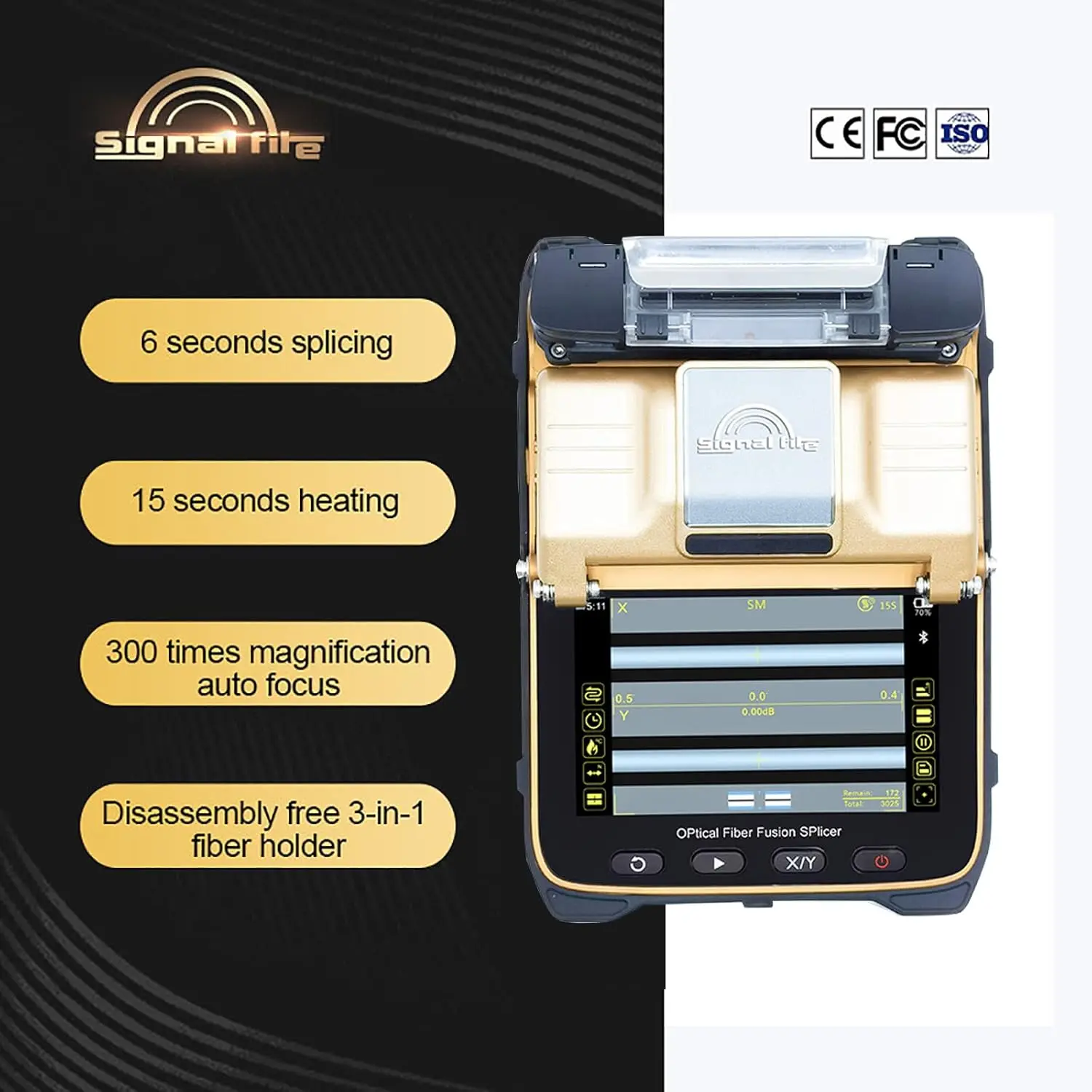 Signal Fire Optical Fiber Fusion Splicer AI-8C Automatic Intelligent FTTH Optic Fiber Welding Splicing