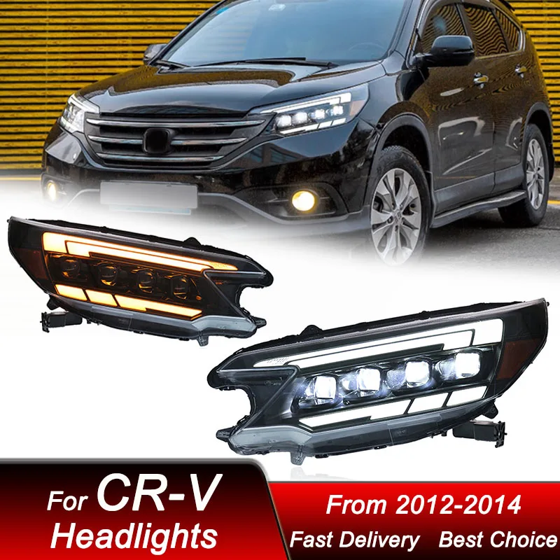 

Pop Car Headlights For Honda CR-V 2012-2014 High Style LED Headlamp Assembly Upgrade High Configure Projector Lens Accessories K