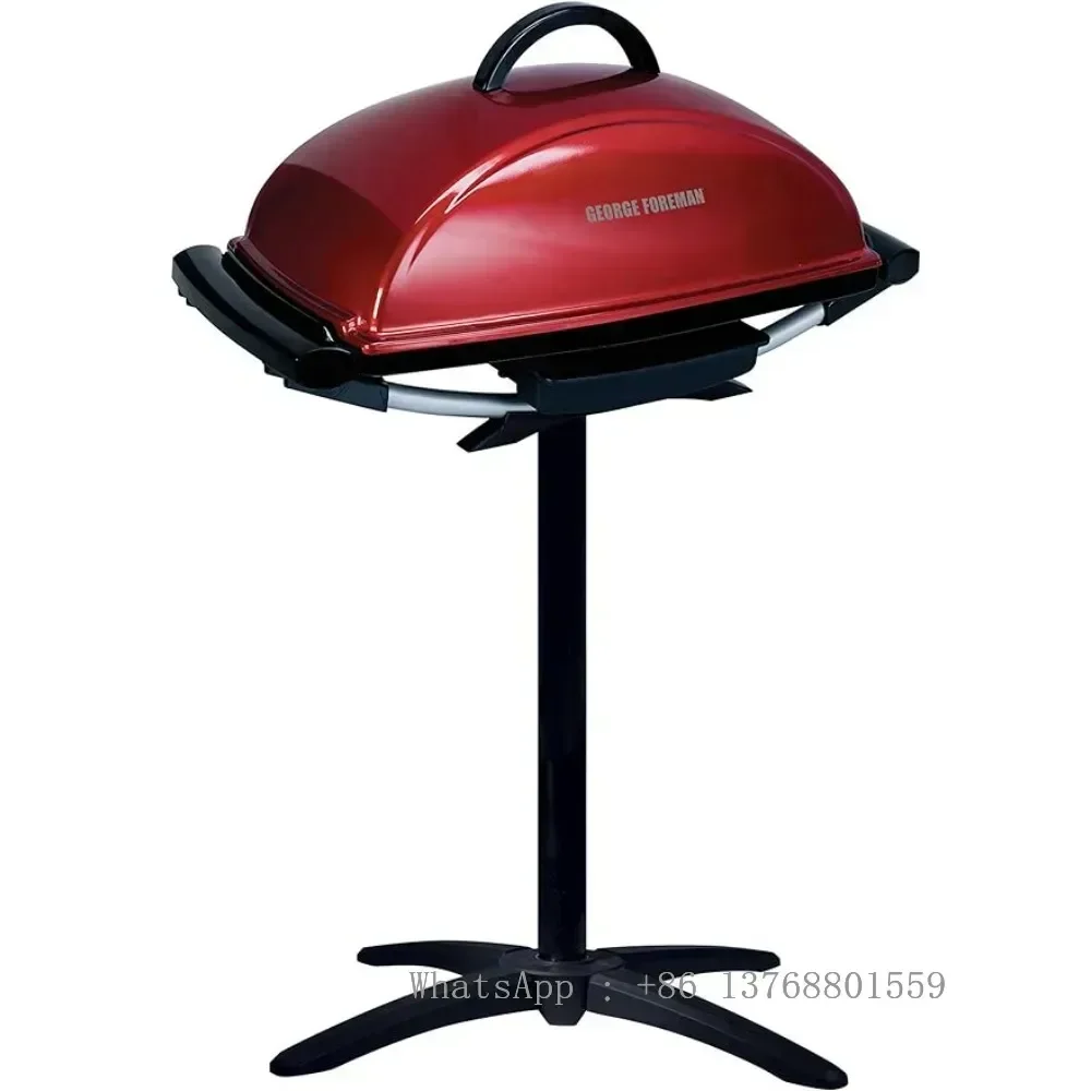 George Foreman 12-Serving Indoor/Outdoor Rectangular Electric Grill, Red, GFO201R