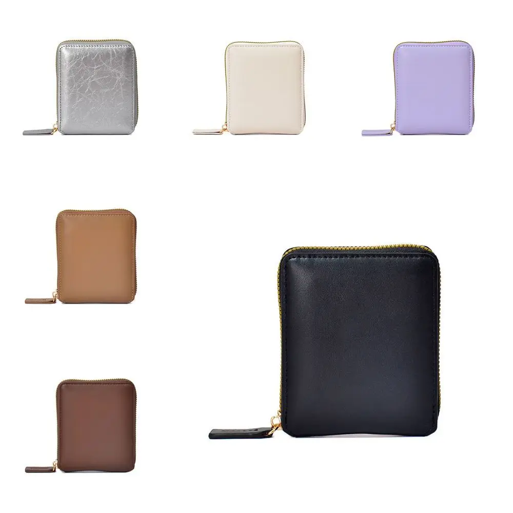 Simple Korean Style PU Zipper Wallet Solid Color Wallets Solid Color Coin Purse Storage Bag Card Holder Women