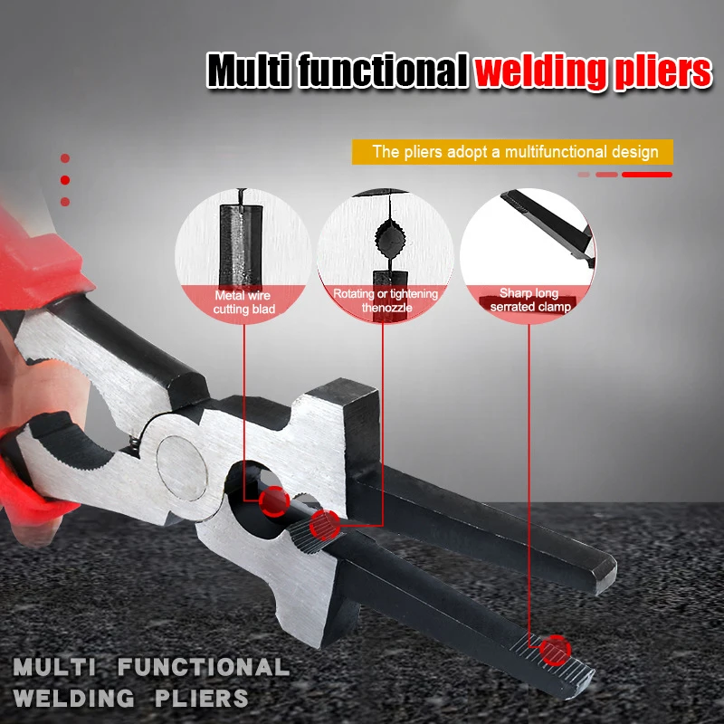 내구성이 뛰어난 8인치 용접 플라이어 MIG 용접 추가 도구 와이어 절단용 플랫 노즐