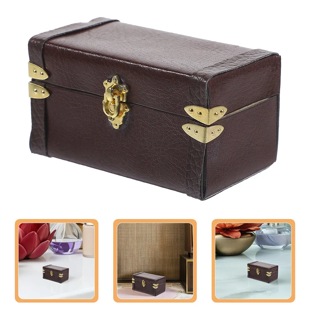 

2Pcs Miniature Vintage Suitcase Travel Trunks 1:12 Scale Collectors Home Decoration Retro Style Mini Luggage Cases