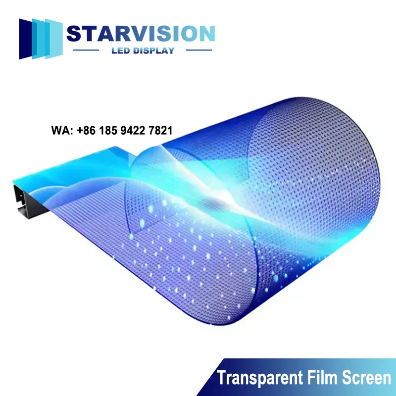 Folia LED Flexible Transparent Film Screen Self-Adhesive Display for Glass Windows Digital Signage and Displays