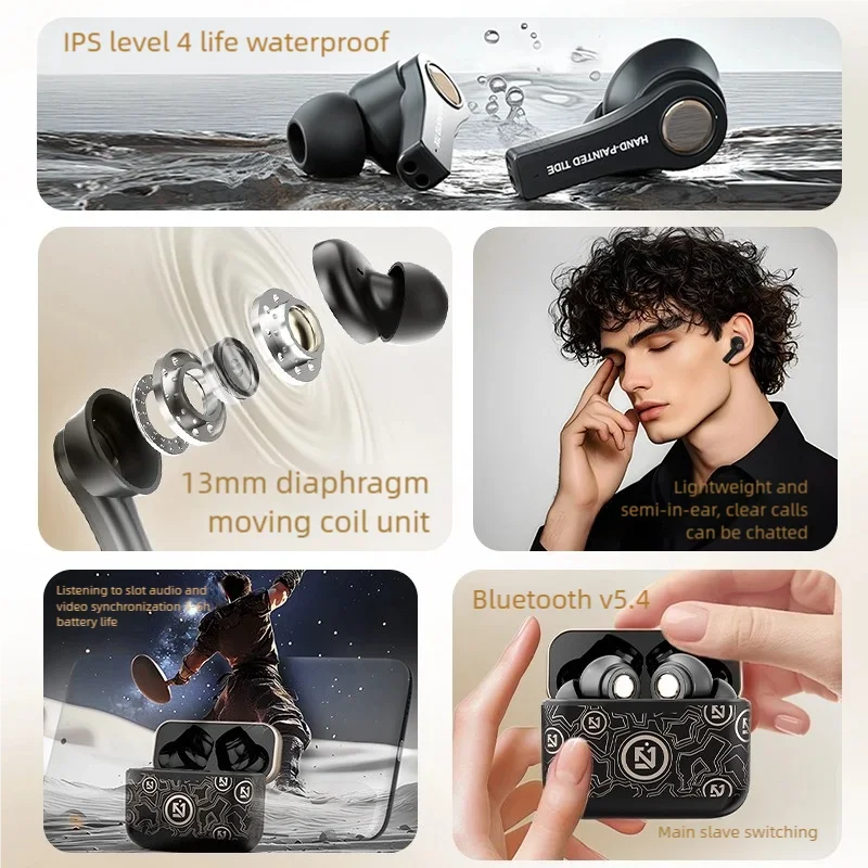 سماعات أذن لاسلكية حقيقية بتصميم عصري من HaaYot مع علبة شحن سماعات أذن بلوتوث لهاتف Iphone 17 16 15 Android 27H عمر البطارية