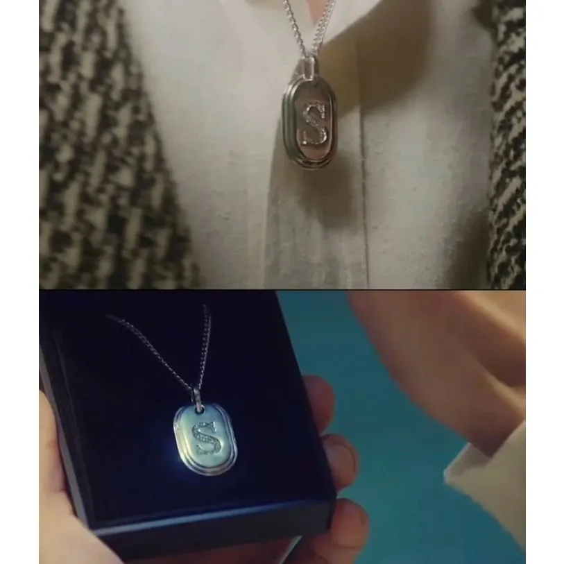 Korean drama, wearing the same necklace as Shanzai, simple letters, couple, men and women, accessories