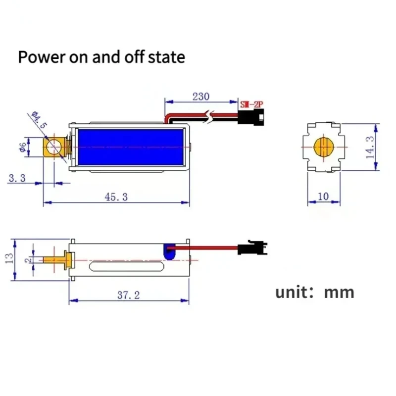 TAU-0537 Electromagnetic lock DC 6V/12V/24V Magnetic lock electric lock 1.5A/2A/1A Linear Solenoid