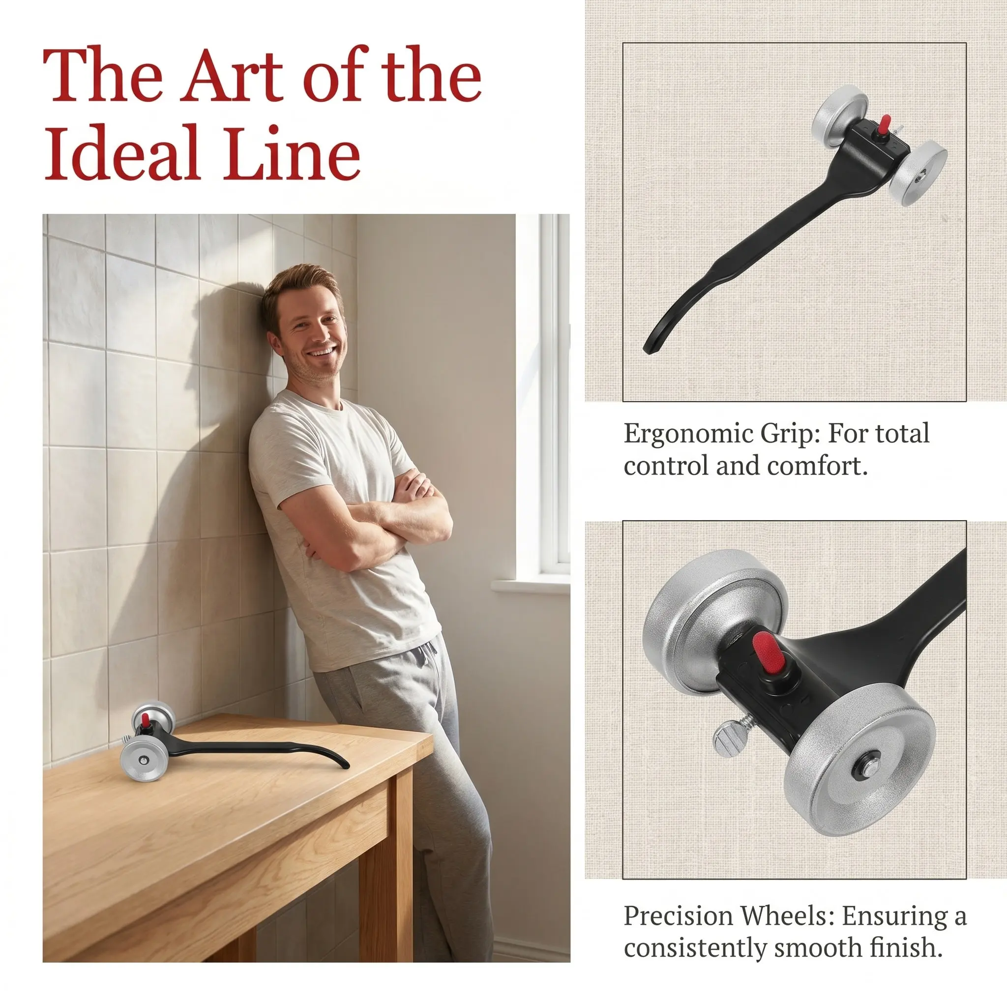 Wall Joint Scraper Skate Wheel Mortar Jointer Rake Brick Seam Cleaning Masonry Repair Tool Tile Grout Cleaner Home Renovation