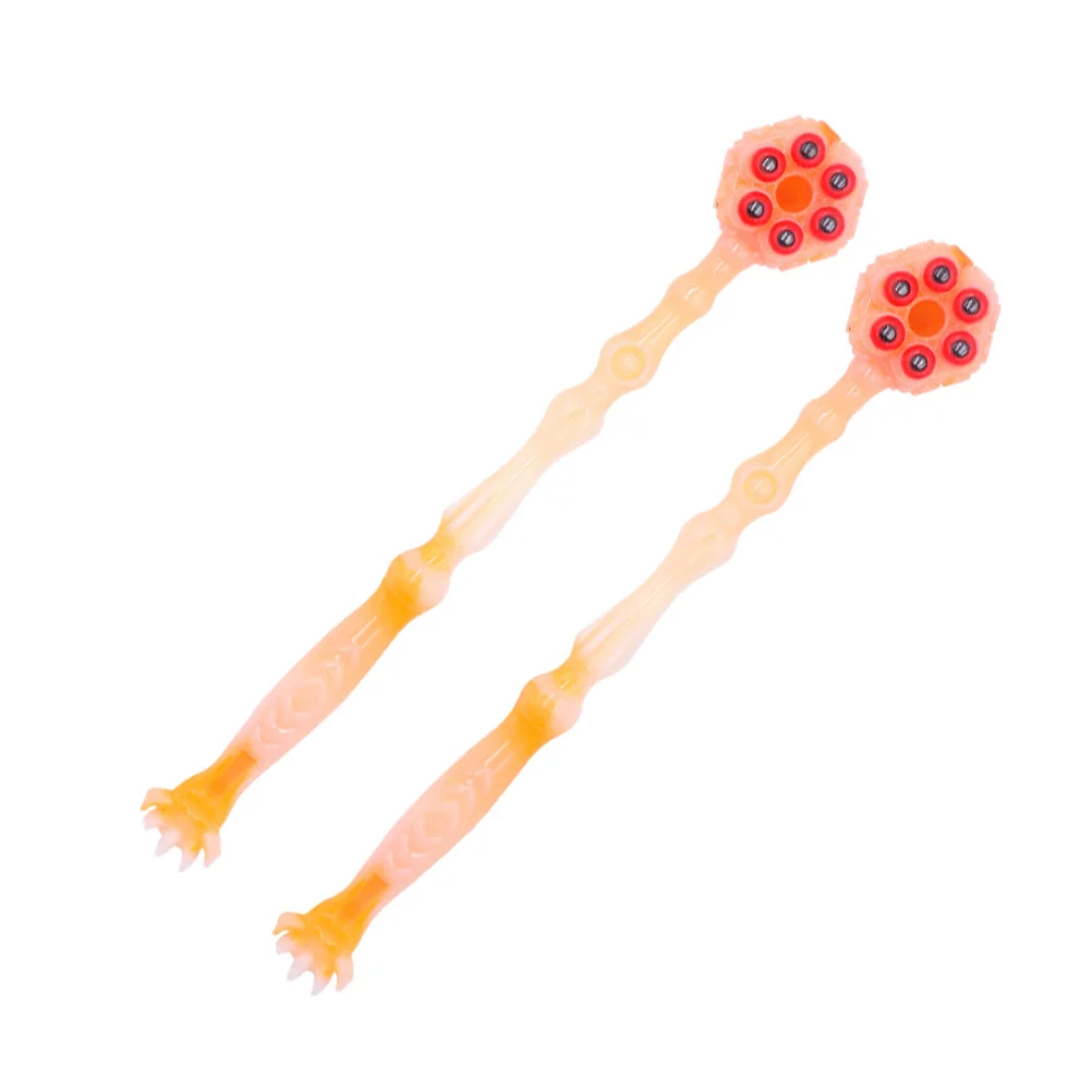 

Massage Hammer 6 Beads Body Handheld Back Scratcher Tool Healthy Material Bamboo Design Smooth Corners Double Heads Portable