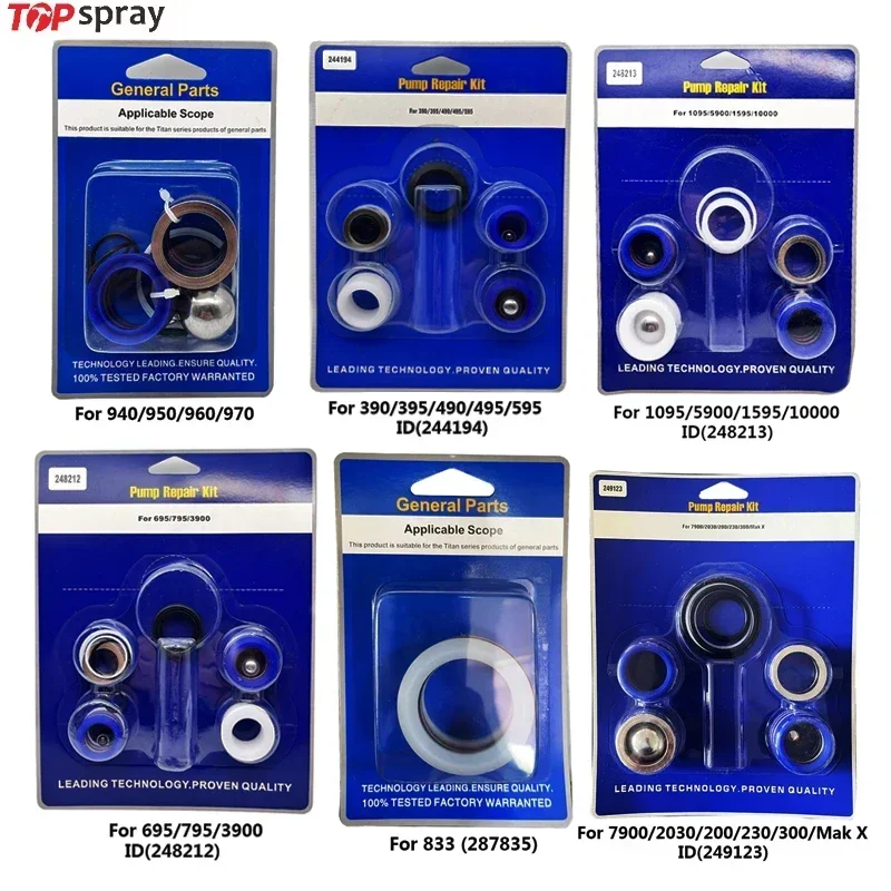 Topspray Airless Spray Pump Repair Kit 248213/244194/248212/287835/249123 Seal Gasket Filter for Pump 395 695 960 833 1095