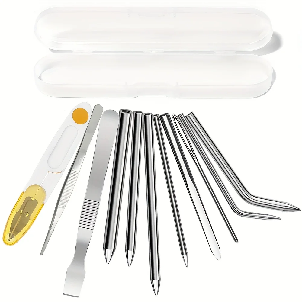 Set Weaving Needle Kit With Storage Box Diy Knotting Tool Craft Supplies For Handmade Bracelets Lanyards Hand Weaving Projects