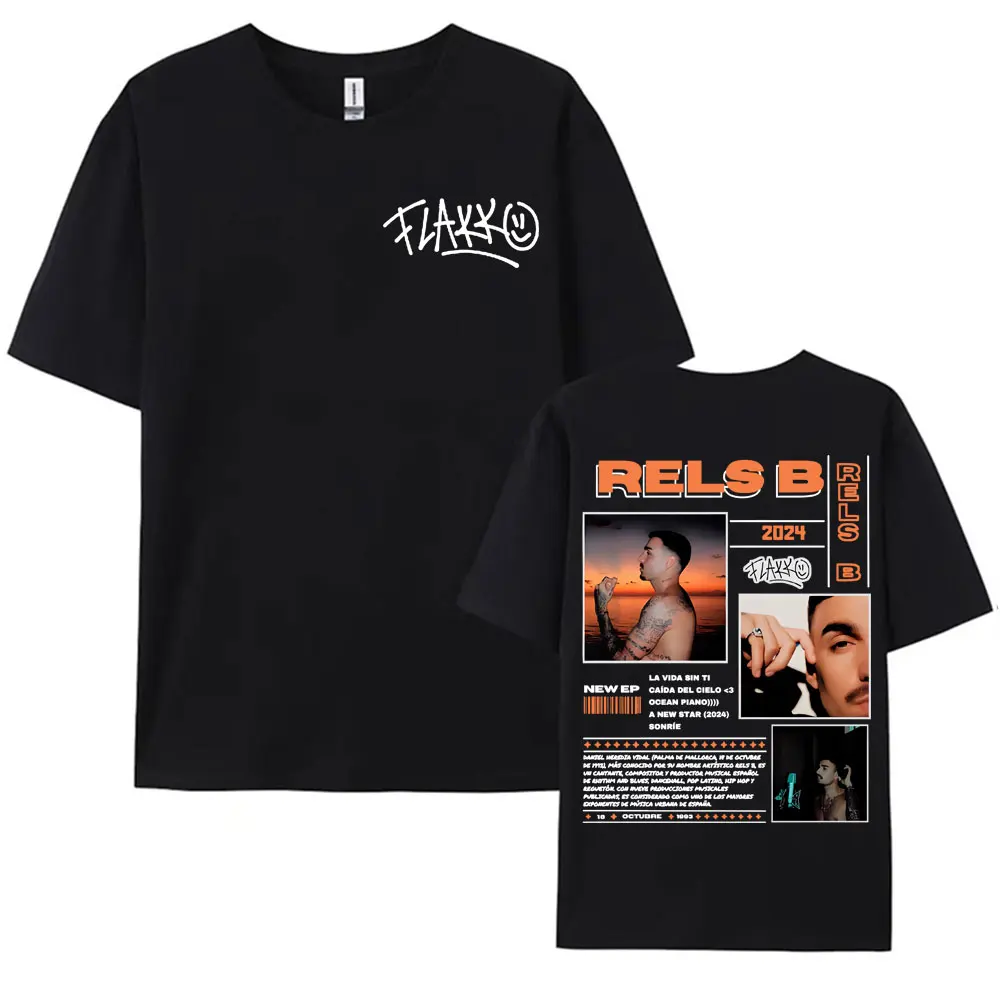 Rapper RELS B Skinny Flakk 2025 Tour T-shirt Men Clothing Fashion Hip Hop Punk Street Tshirts Unisex High Quality Cotton T Shirt