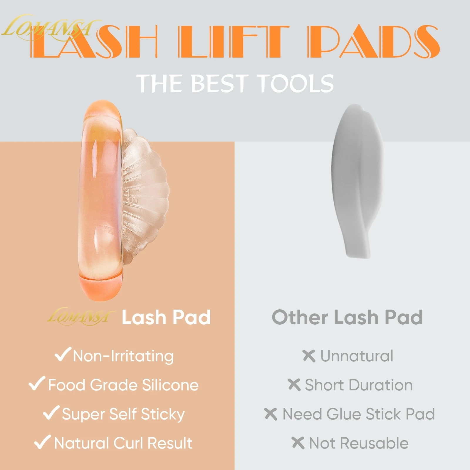LOMANSA C Curl 6 Size Silicone Eyelash Perm Pads Sticky Lashes Rods Shield Lifting 3D Eyelash Curler Accessories Makeup Tool view 3