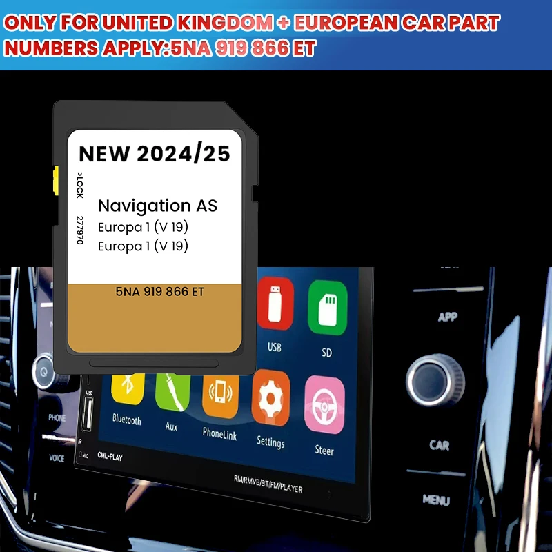 2024 for AS MIB2 V19 32G SD Card Maps Mass Discovery Media Navigation United Kingdom Europe GPS Satellite Navigation SD Card