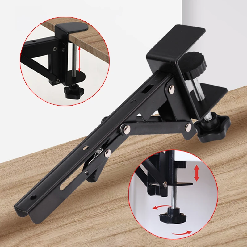 【New】L-shaped Foldable Desktop Bracket Heavy-duty Punch-free Space-saving Desktop Extension Plate Rack Hardware Accessories