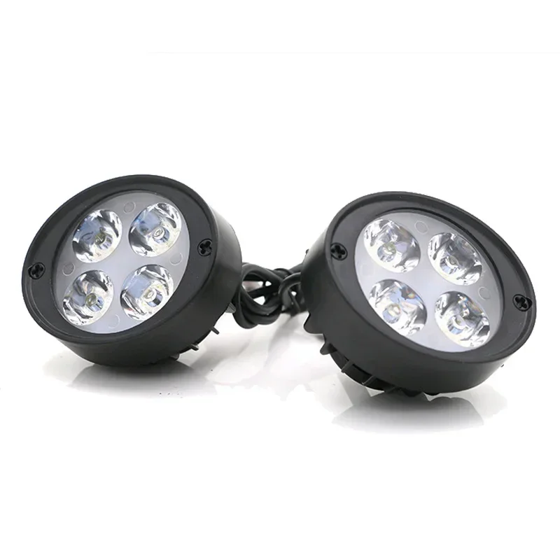 Motocicleta scooter e-bike 4-led farol cabeça luz lâmpada farol luz de nevoeiro para harley honda yamaha atvs pit dirt bikes