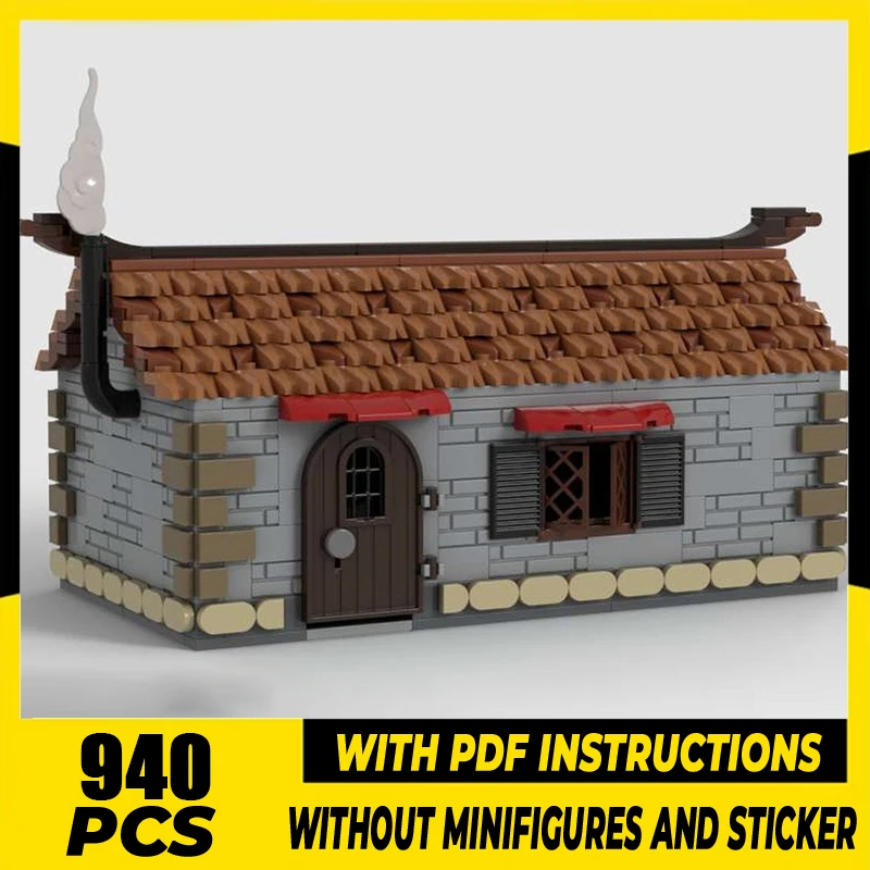 Medieval Castle Model Moc Building Blocks Red Faction Medieval Cottage Model Technology Brick DIY Assembly Construction Toy Gift